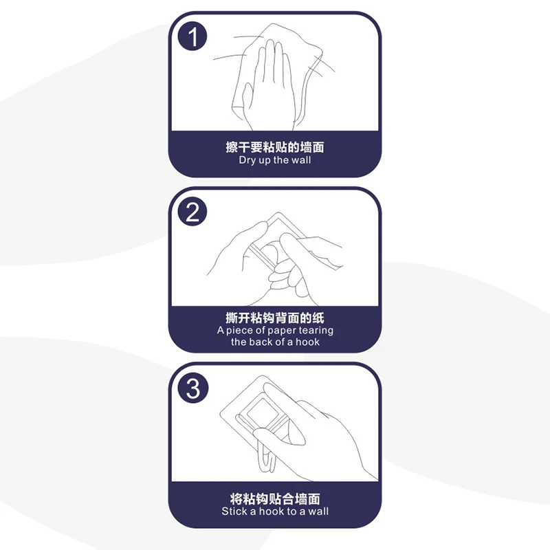 2 Pcs/set Funky wall mounted sticky hook non-marking hooks wall mounted bathroom storage rack shelves nail-free sticky hooks