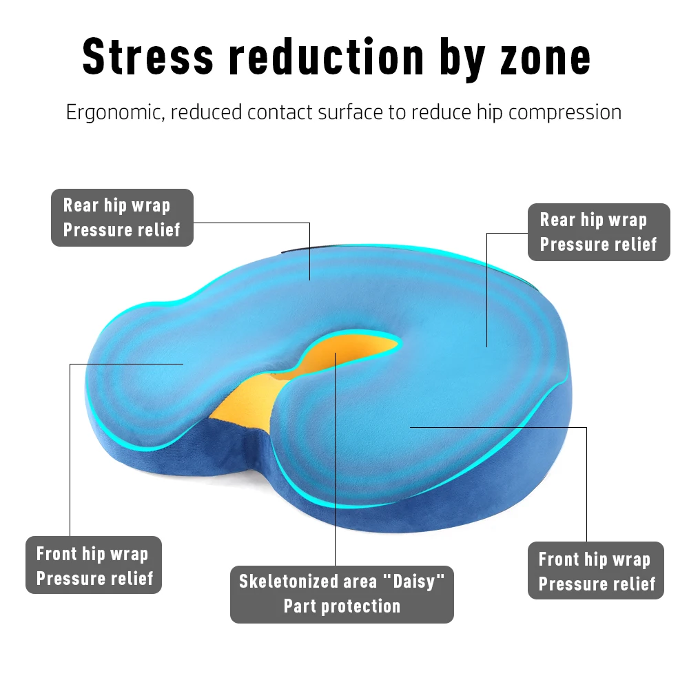 orthopedic Ergonomic Design Pain Relief Office chair Cotton Anti Slip Memory Foam lumbar pillows seat cushions