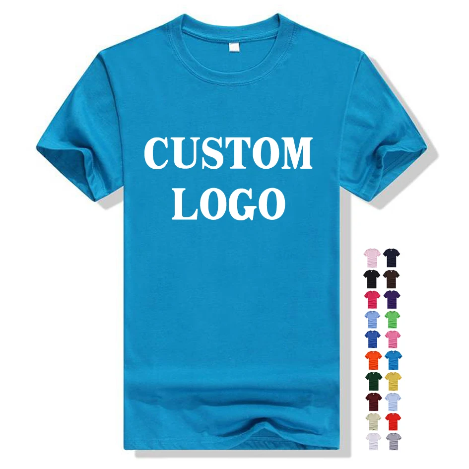 Wholesale 50% Cotton 50%polyester short sleeve oem logo custom design plain blank cotton t shirt tshirt
