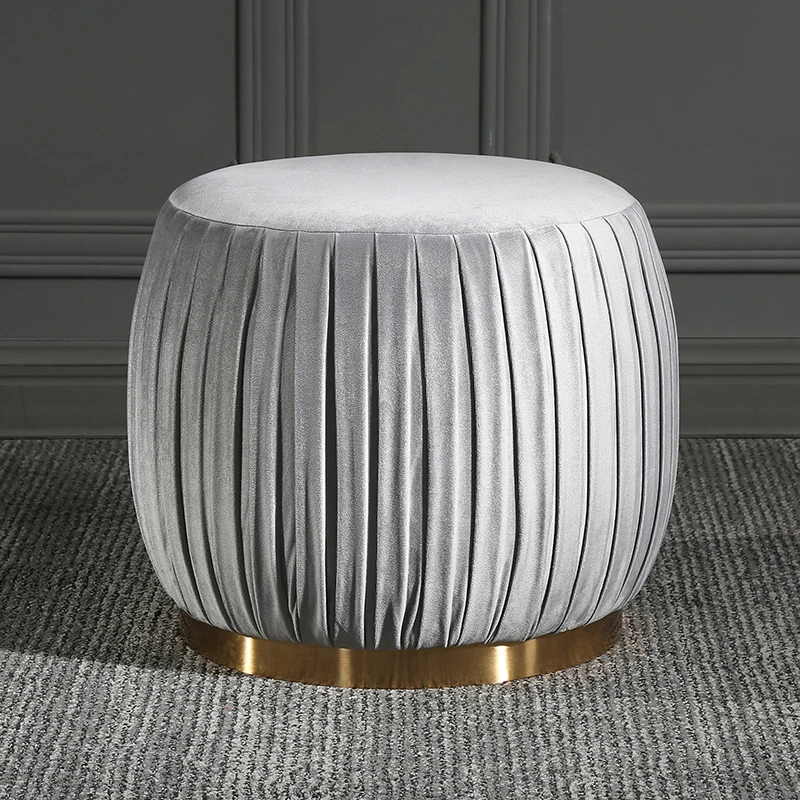 Новый дизайн, мягкий табурет, бархатные табуреты, оттоманки, розовый круглый пуф, табурет, диван