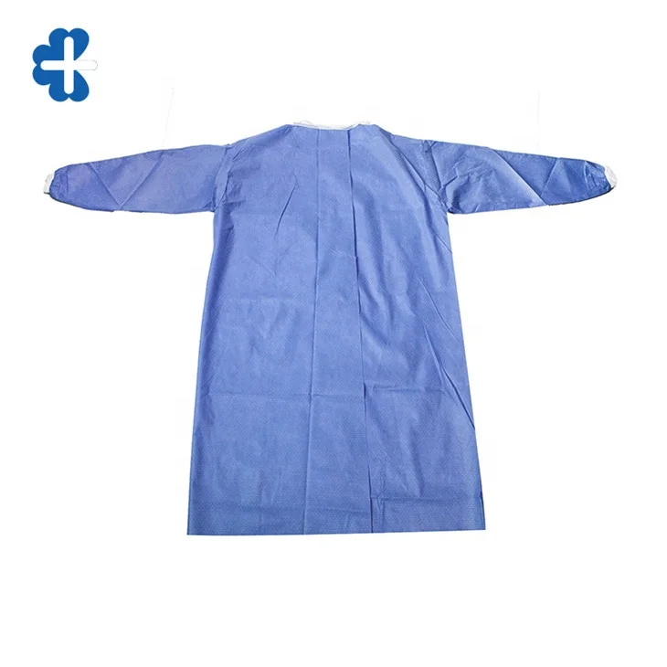 China Manufacturer  Suning  SMS Surgical Gown Hospital Disposable Knit Cuff  Isolation Gown