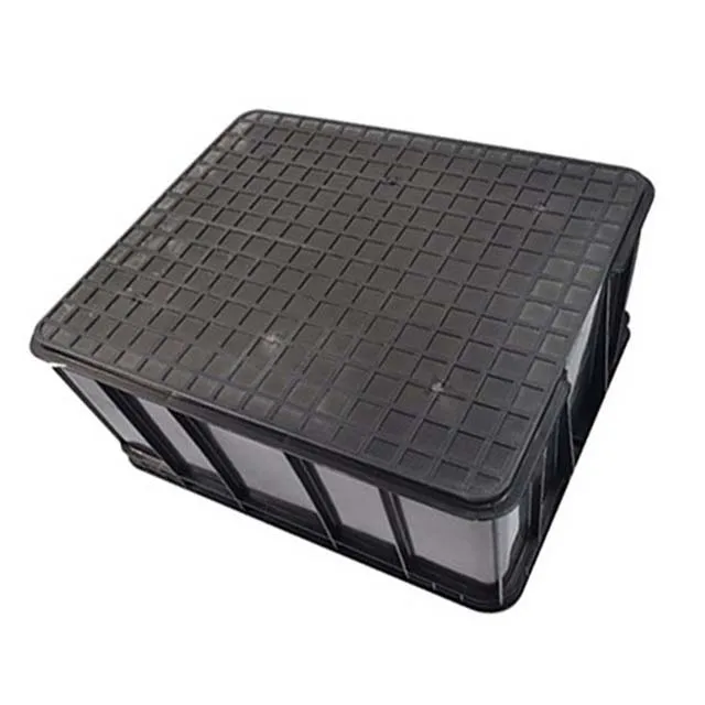Heavy-Duty Black ESD Containers Square Stackable Antistatic Plastic Storage Tool Box Electronic Component Workshop via Injection