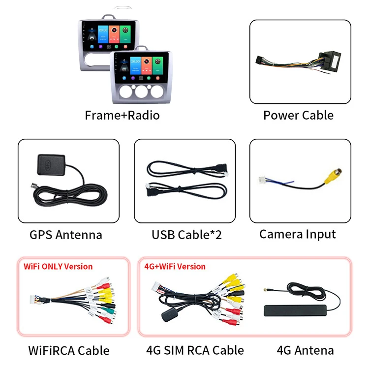 2 Din 2.5D экран GPS навигация Android автомобильный мультимедийный плеер Аудио Видео Стерео Радио для Ford Focus S-Max Mk2 Mk3 2004 ~ 2011