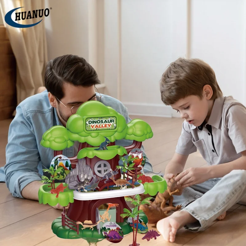 2024 Kids Newest Dinosaur Scene Toy Set DIY Dinosaur Valley Game Funny Dinosaur Figure Toys Play Set For Kid Gift