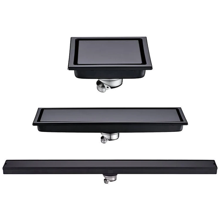 Matt Black Factory Direct Abs Bathroom Rectangle Bathroom Toilet Shower Floor Drain Linear Shower Sus 304 Drain