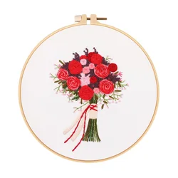 Wholesale crossstitch embroidery kit flower needlecraft patterns handmade needlework embroidery set  for beginners