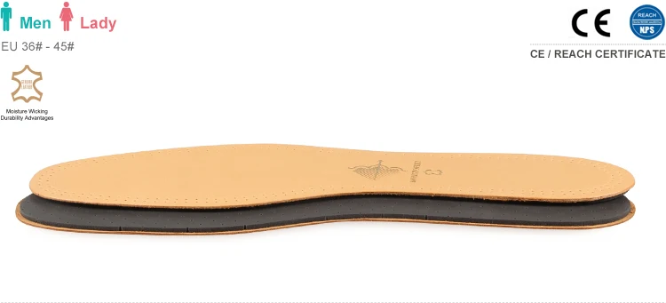 Ultra Thin Lambskin Leather Breathable Activated Carbon Latex Foam Leather Insoles