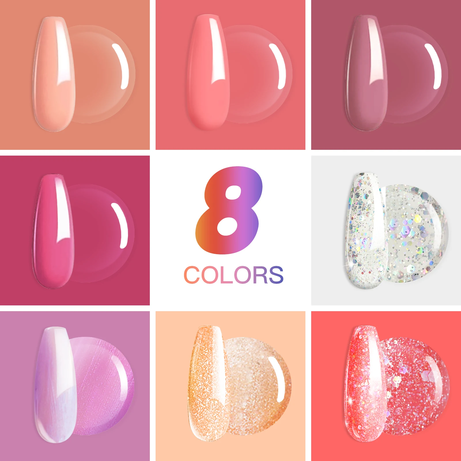 Tani Professional 8 Color Long Lasting UV Gel Polish Kit Private Label Nail Art Nail Gel Polish Set Box