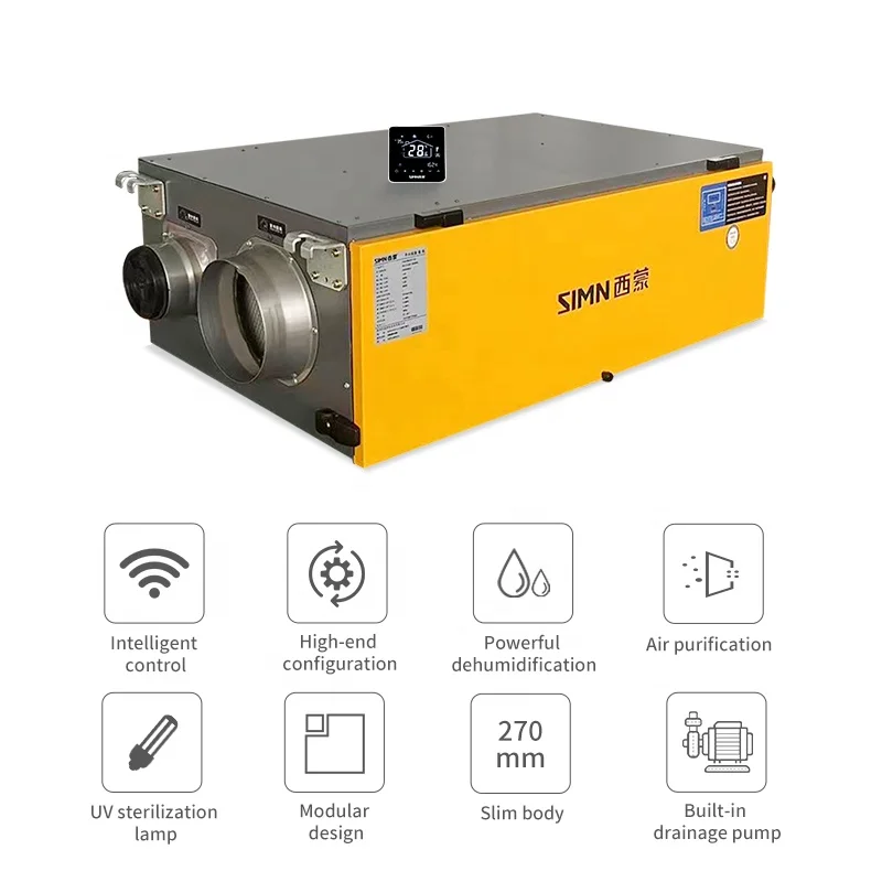 35 L/D High Quality Duct System Ceiling Mounted Dehumidifier for Crawlspace Basement Drying