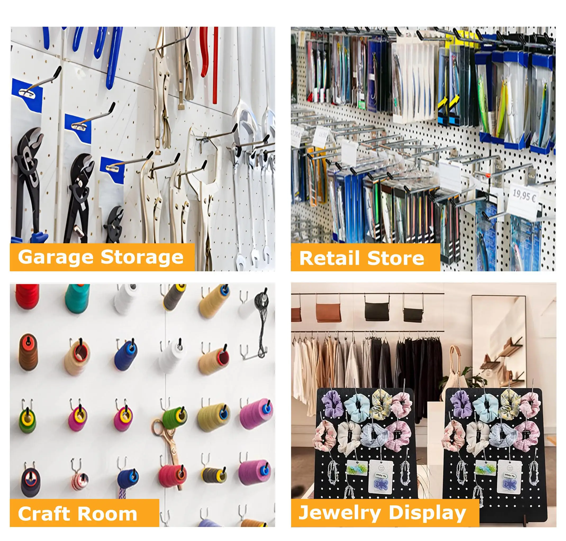 Metal Pegboard Hanging Display Hook for Supermarket Retail Convenience Store Shelves