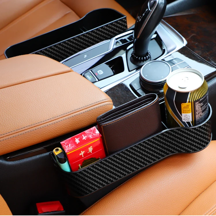 New Model ABS Plastic car interior accessories with cup holder Seat gap Organizer car gap filler Storage Box for Universal Car