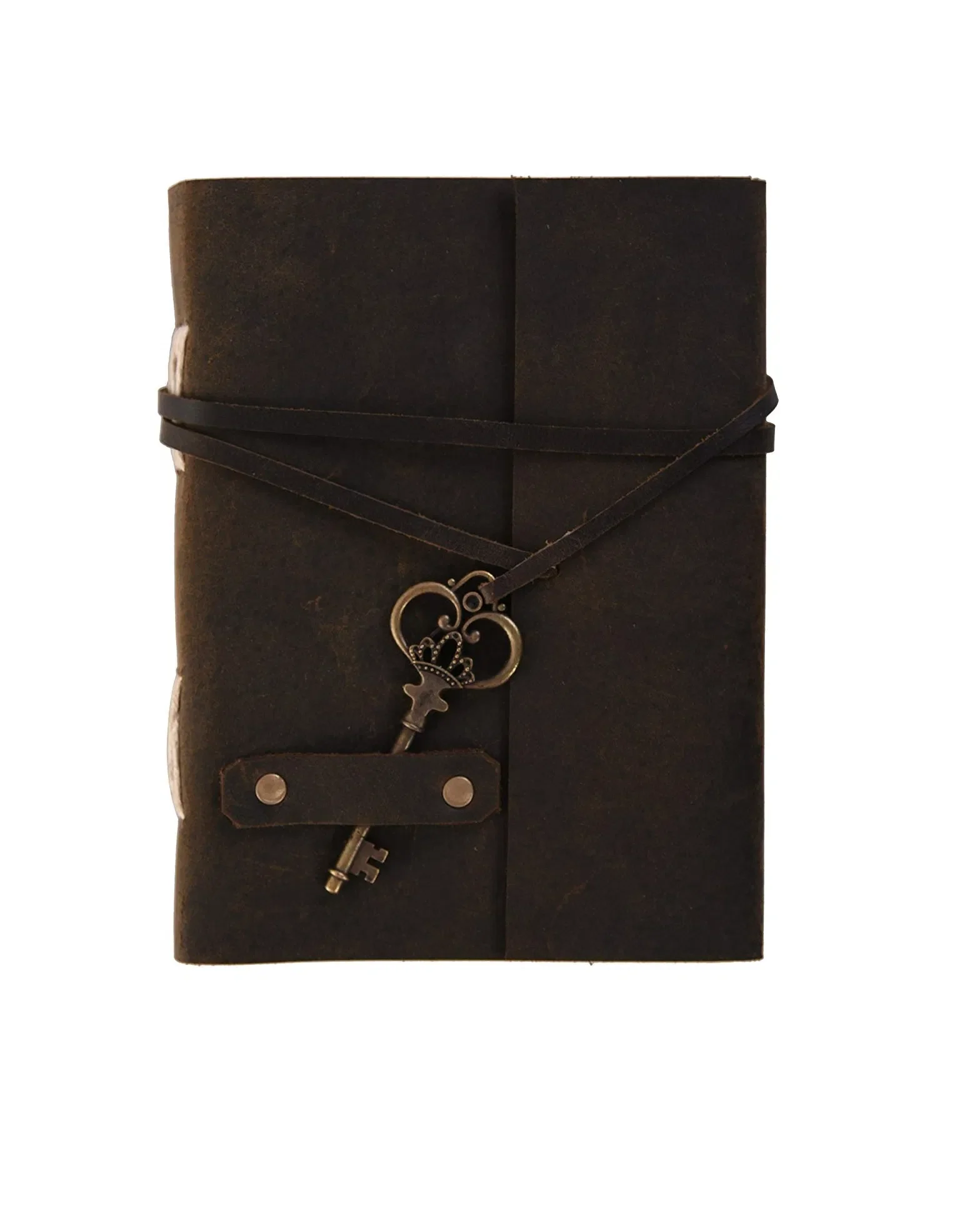 Genuine Leather vintage Cover Journal With Key NoteBook or Diary or sketch book With Handmade Paper calligraphy note book