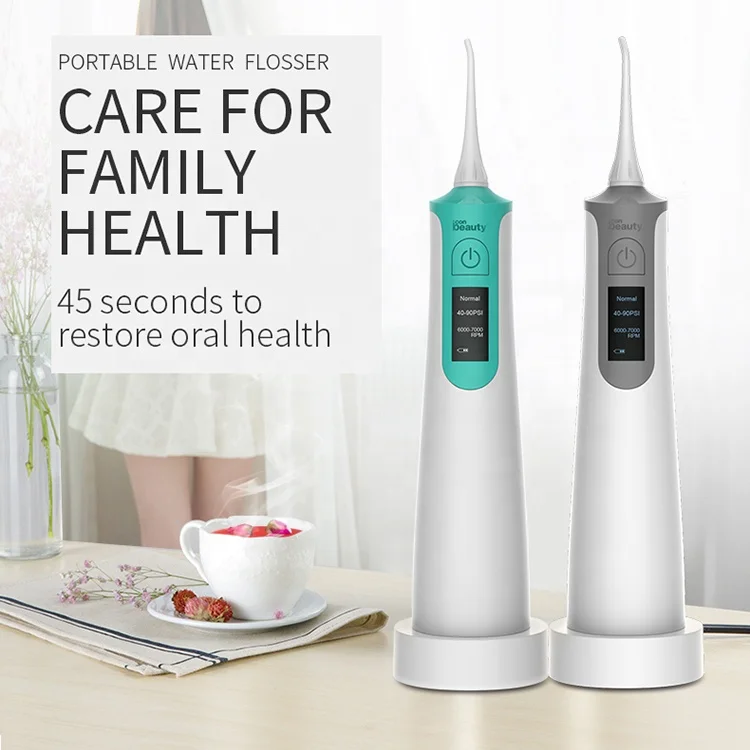 
IPX7 Waterproof LCD Display Cordless Dental Oral Irrigator Portable Water Flosser 