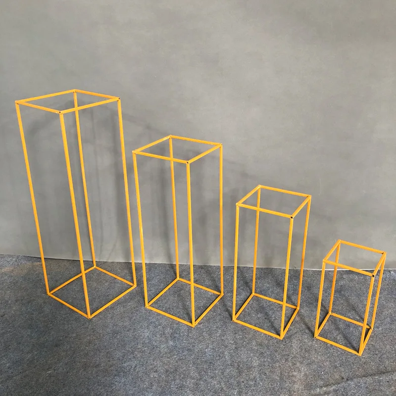 DKB 40cm 60cm 80cm 100cm tall metal decorative flower arrangement gold black flower stand for wedding table centerpieces