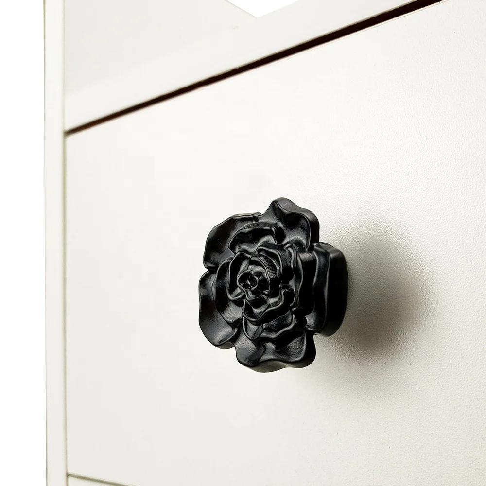 Customized vintage rose flower furniture drawer knobs