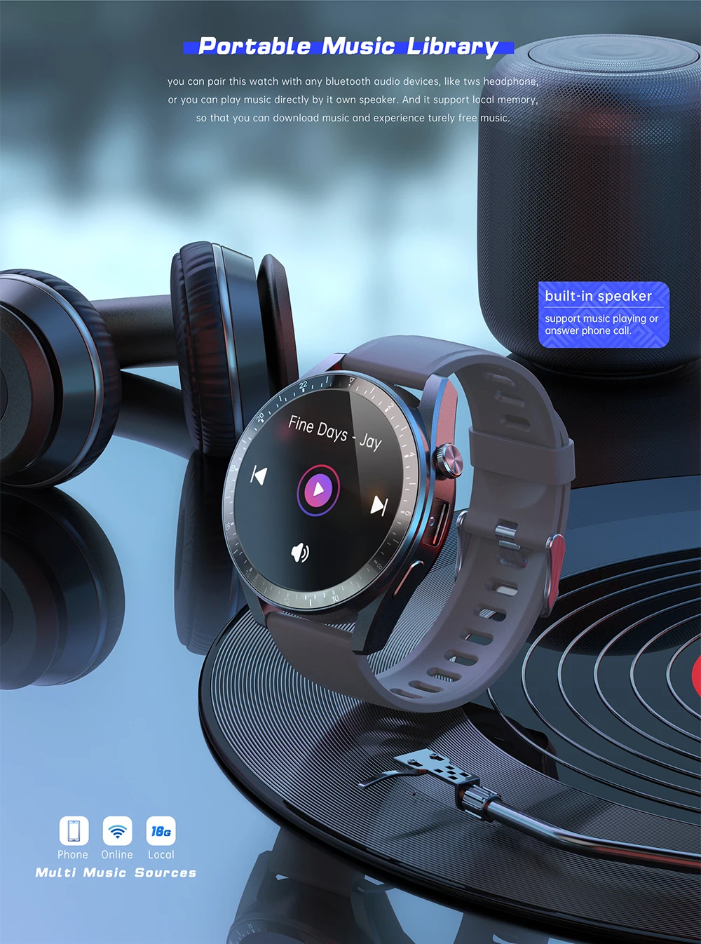 Hot Sale 4G Call Smartwatch GPS Navigation WIFI Camera Fitness Smart Watch with SIM Card