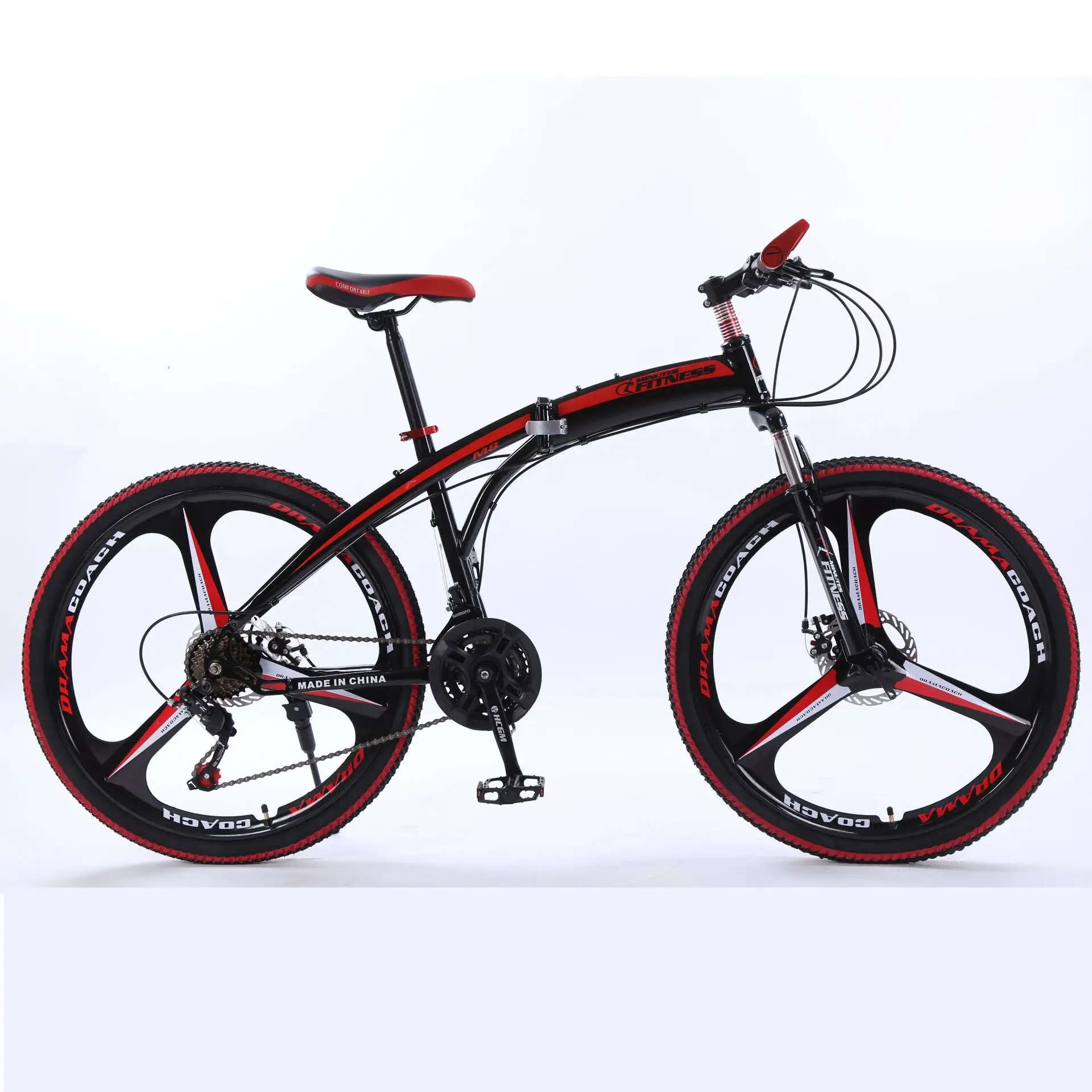 Manufacturers wholesale export custom LOGO folding shock absorption mountain bike three knife wheel 20/24/26 inch bike