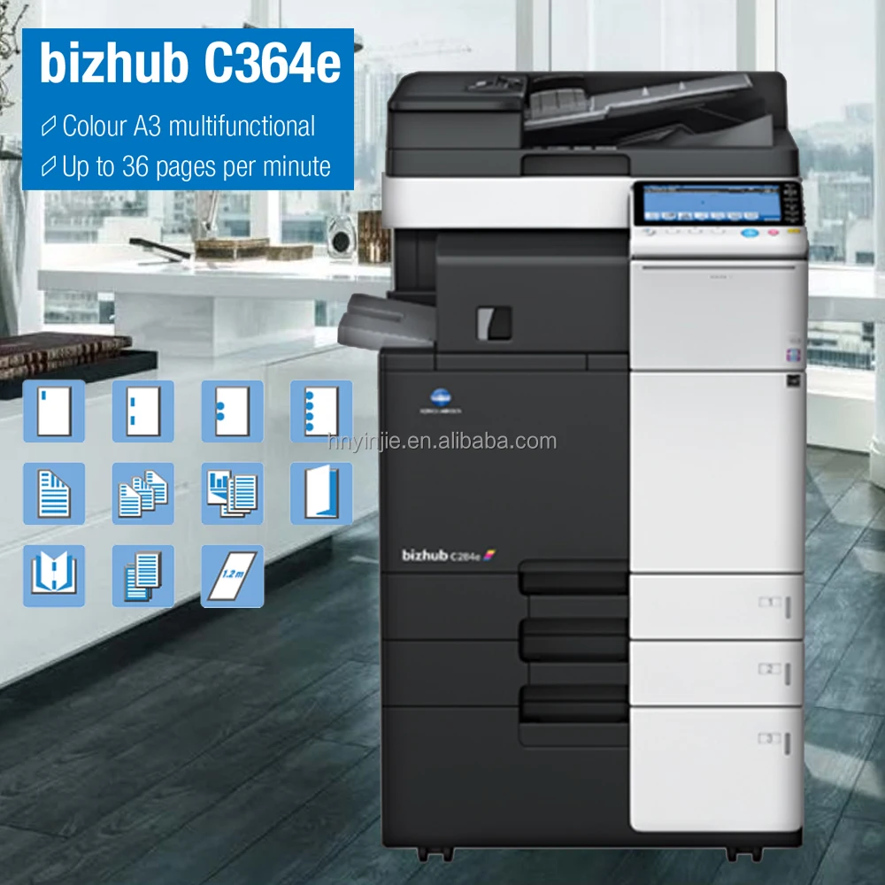 3 in 1 Color Laser Printer Used Photocopier Machine for Konica Minolta BH C364 364e Digital Copier Printer Scanner