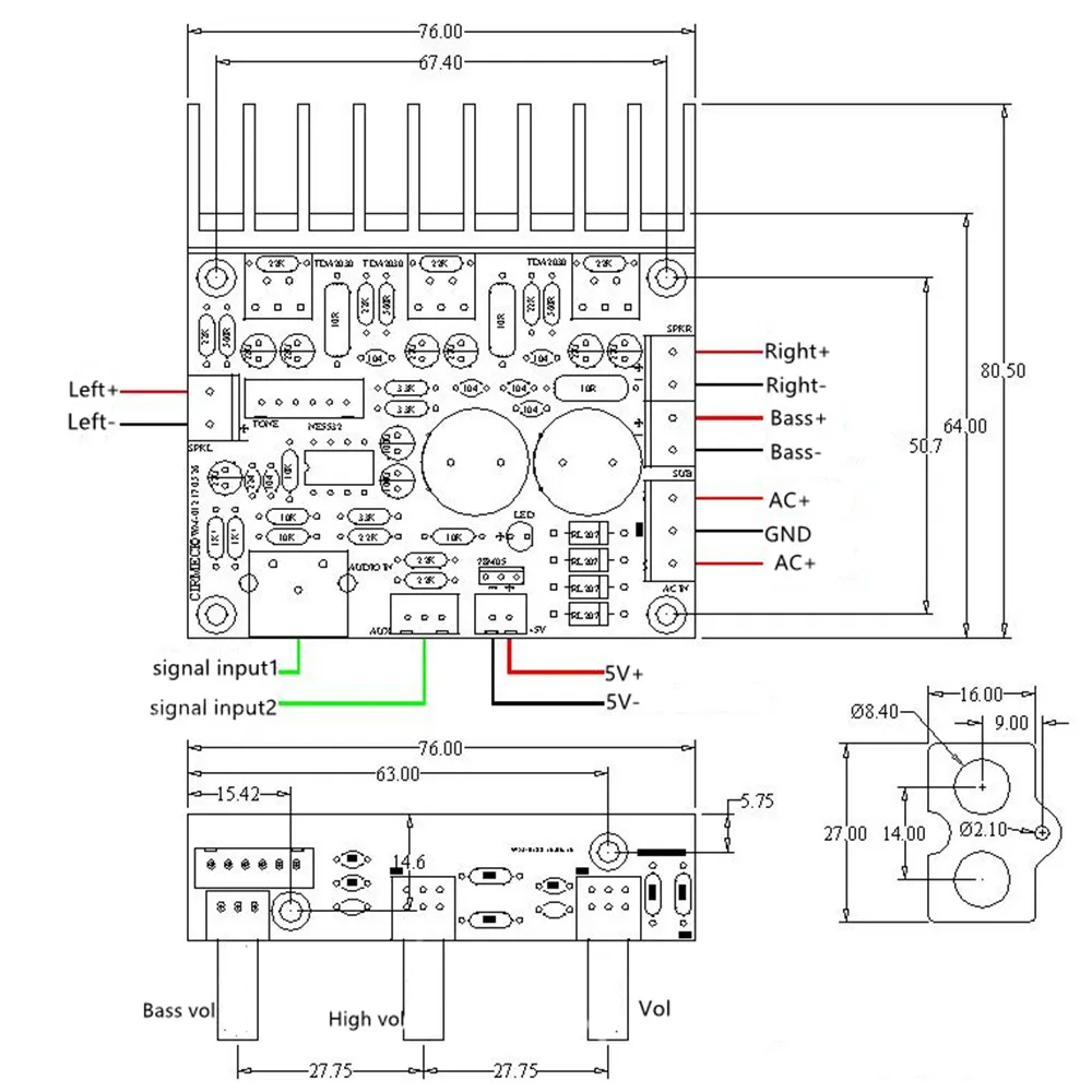 Taidacent MINI 20 Watt Subwoofer Speaker Amplifier Bass Power Amplifier PCB LM1875 Amplifier Board