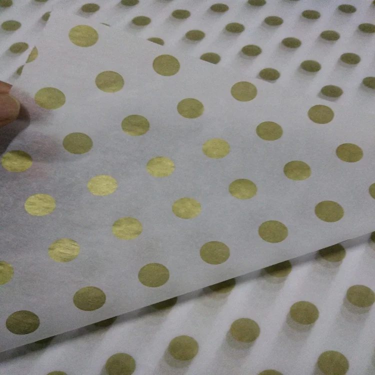 Low quantity acceptable custom gold foil design tissue paper for gift wraping