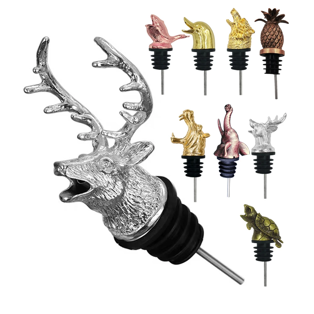 Custom Dragon Bottle Spout Dispenser Drink Alcohol Pourer Silicone Chirpy Liquor Pour Spout Measured Animal Wine Pourer Aerator