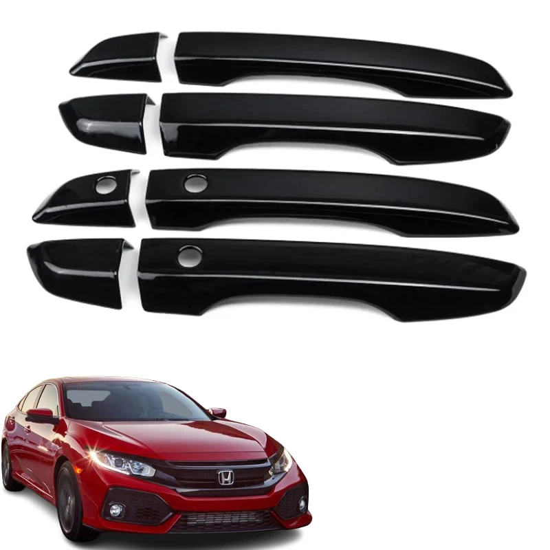For Honda Civic Sedan 2016-2021 ABS Gloss Black Side Door Handle Cover Exterior Accessories for Gen Cars