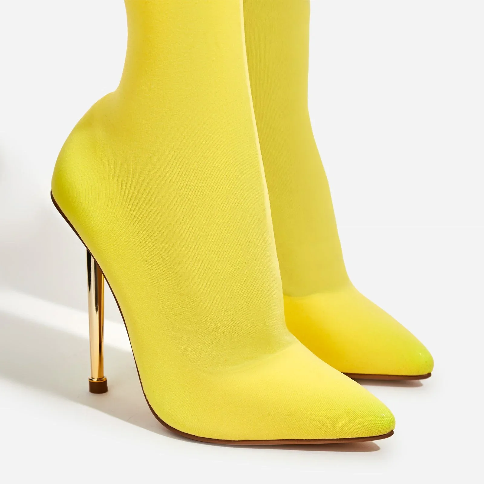 Knit mesh upper pointed toe sexy Lady high heel boot