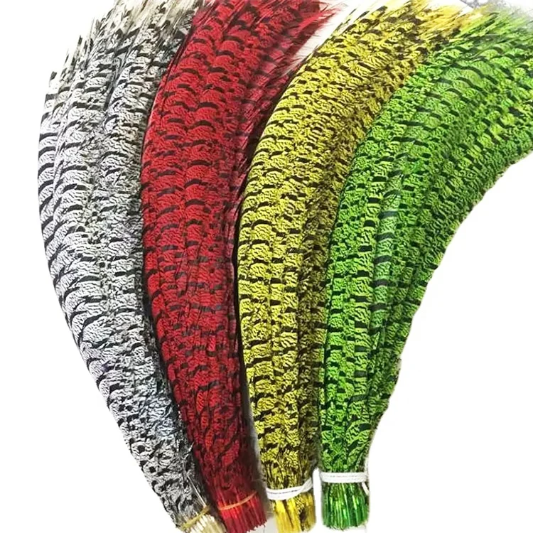 Wholesale High Quality Colorful 80-90cm ZEBRA Lady Amherst Pheasant Tail Feathers