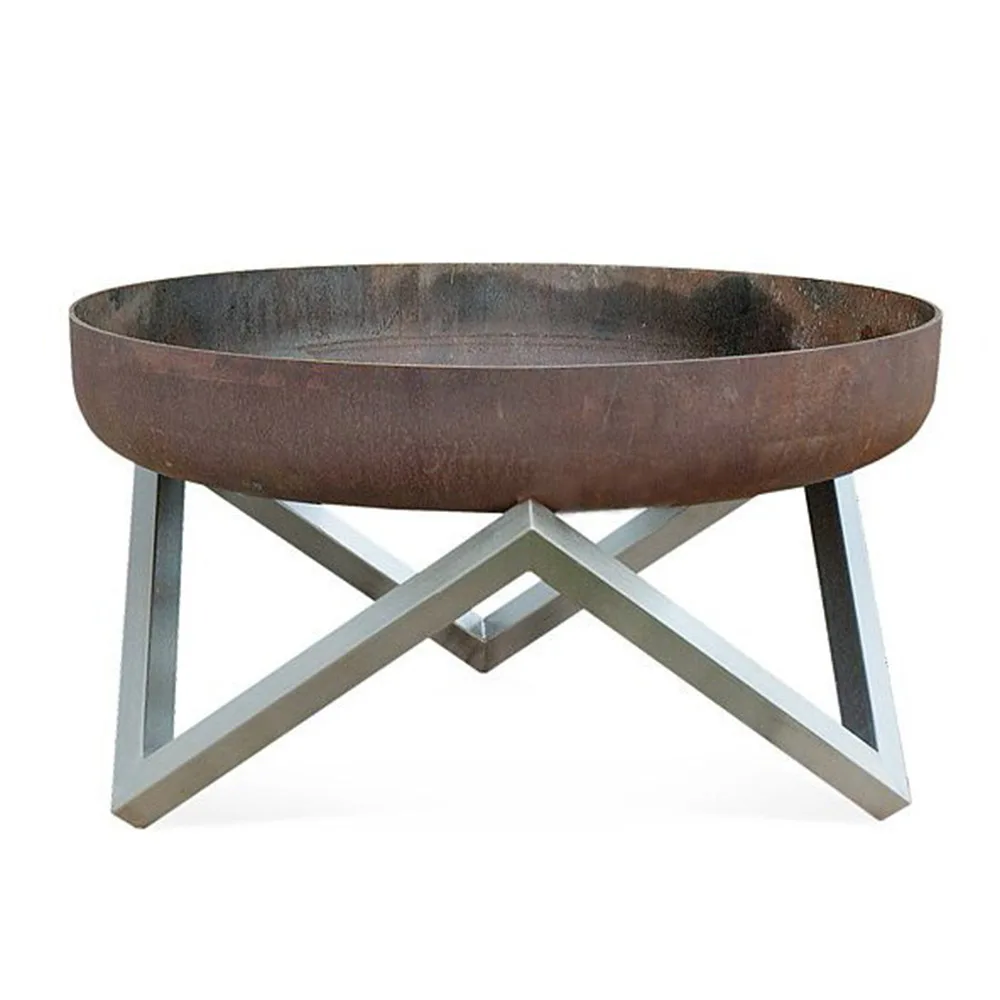 Carbon steel  camfire   for outdoor camping  wood fire pit for courtyard L size D=80cm heating stove bonfire basin campsite