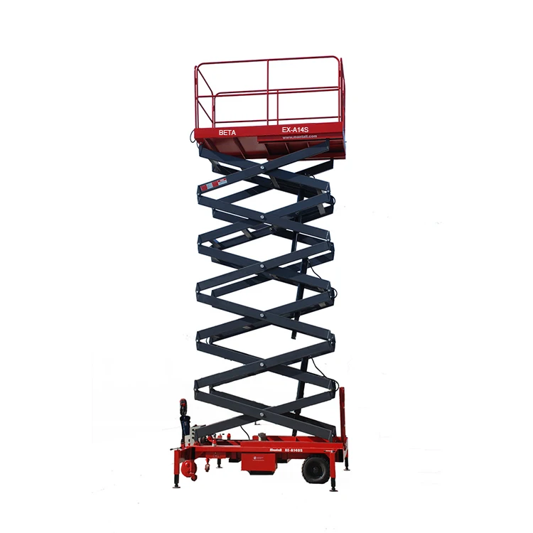 EX-A14S 14m Auxiliary Drive 24V 2019 Work Platform Lifts/Scissor Wheelchair Lift Electric Philippines 450kg