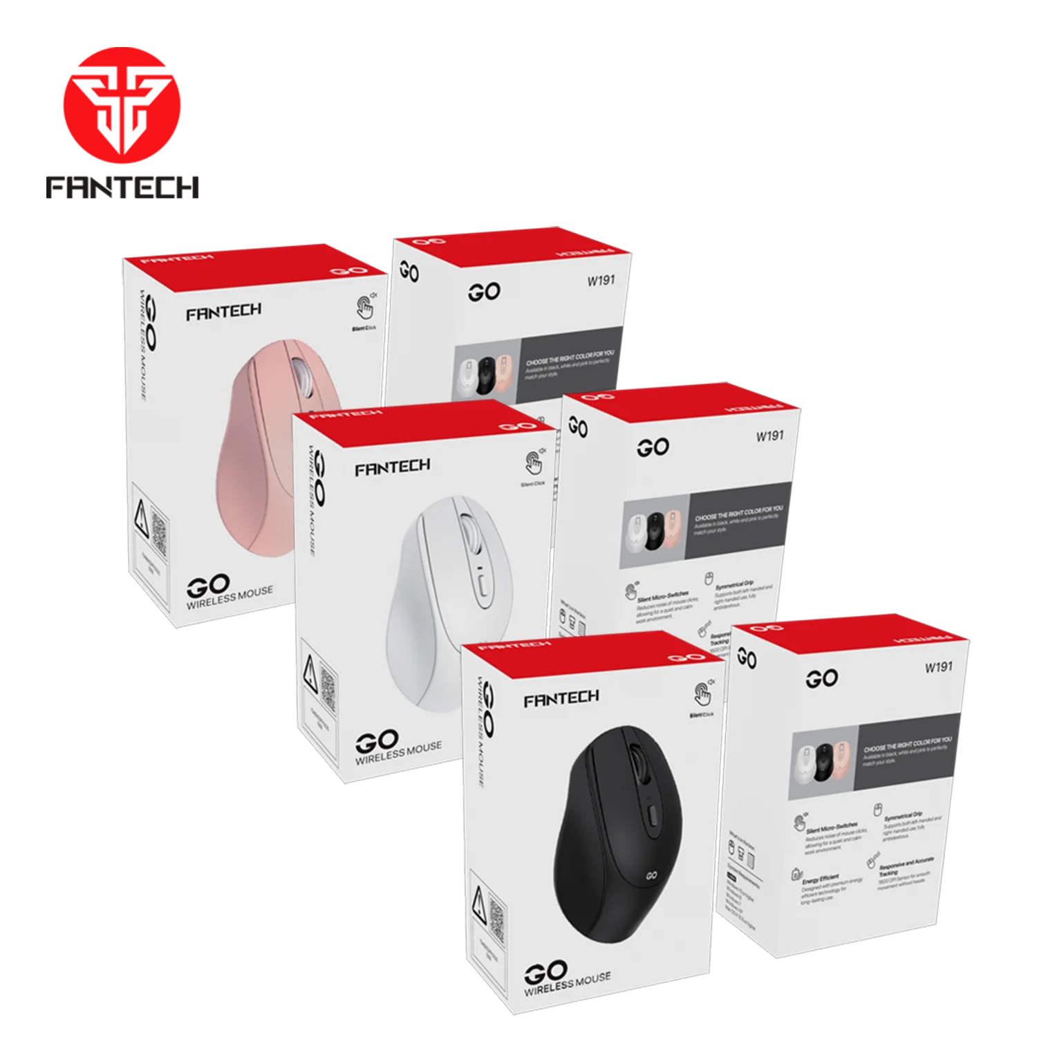 Fantech W191 Customize Smooth Scrolling Wireless Connectivity Long Battery Life Wireless Office Mouse