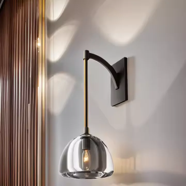 Освещение Simig роскошный стиль американский дизайн полусфера бра латунь золото K9 Хрустальное стекло латунный настенный светильник