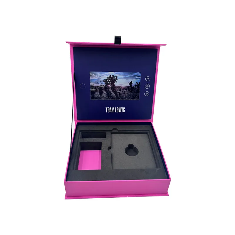 Promotional Customized Video Gifts Box with 5 Inch 7 10 Lcd Screen Book for Invitation