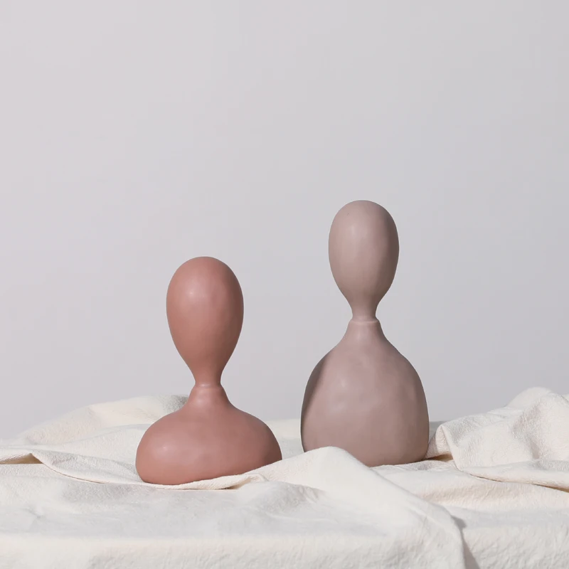 Modern Minimalist Abstract Lovers Figures Home Model Room Decor Decorative Accents Ceramics Sculpture Ornament