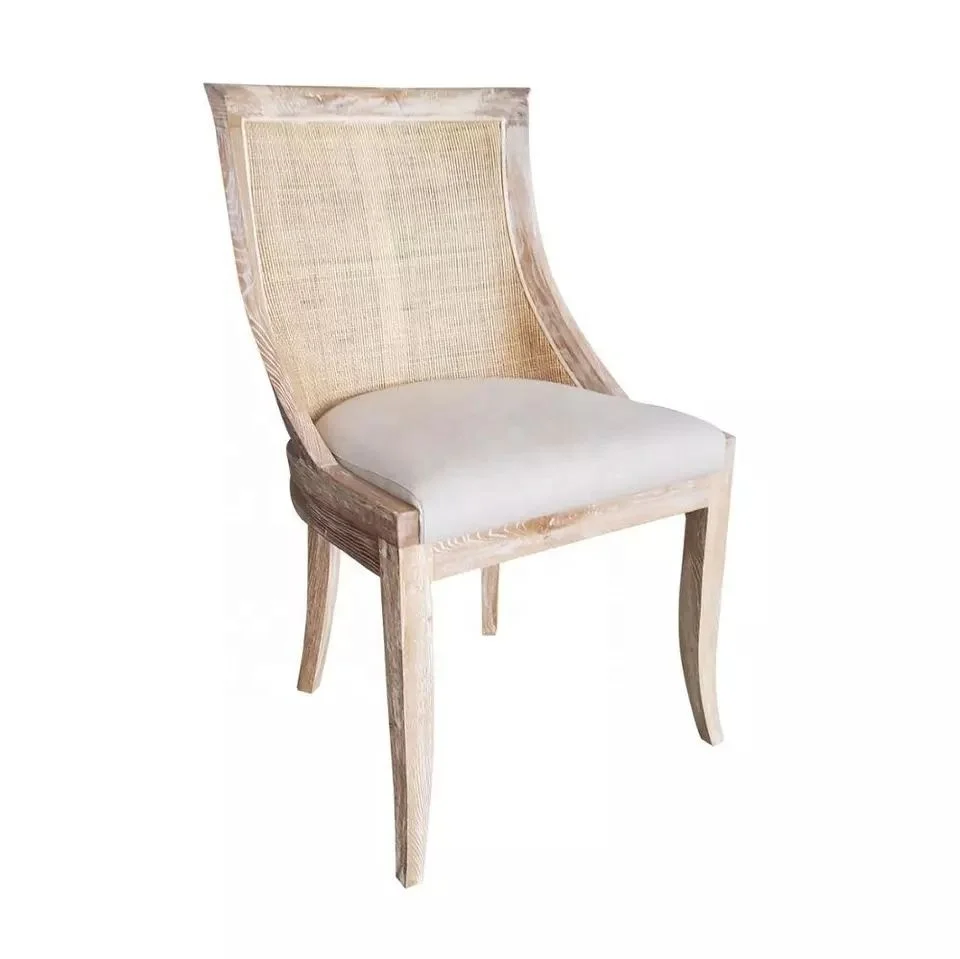 American Antique stackabe Style party Rental furniture solid oak wood frame natural cane back Vintage rattan dinnning Chairs