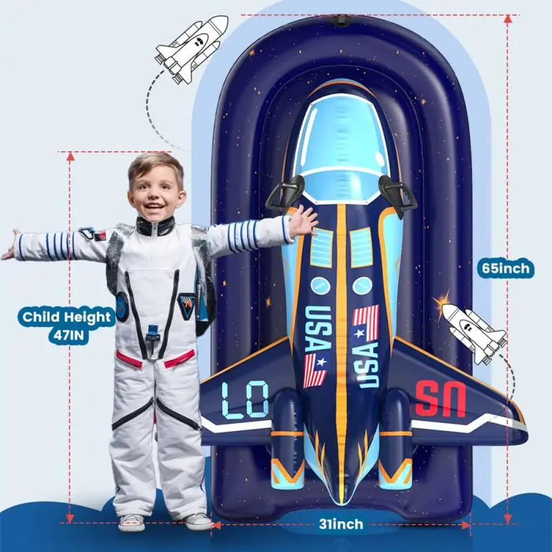 High Quality PVC Inflatable Rocket Snow Sleds Heavy-duty Rocket Sleds for Children and Adults Designed for Outdoor Usage
