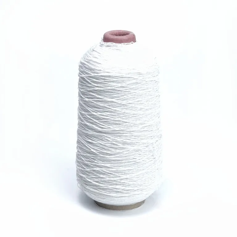 32# 37# 42# 52# 63# Elastic Natural Latex Rubber Thread Polyester Rubber Covered Yarn Black White Color Yarn for Socks Cuffs