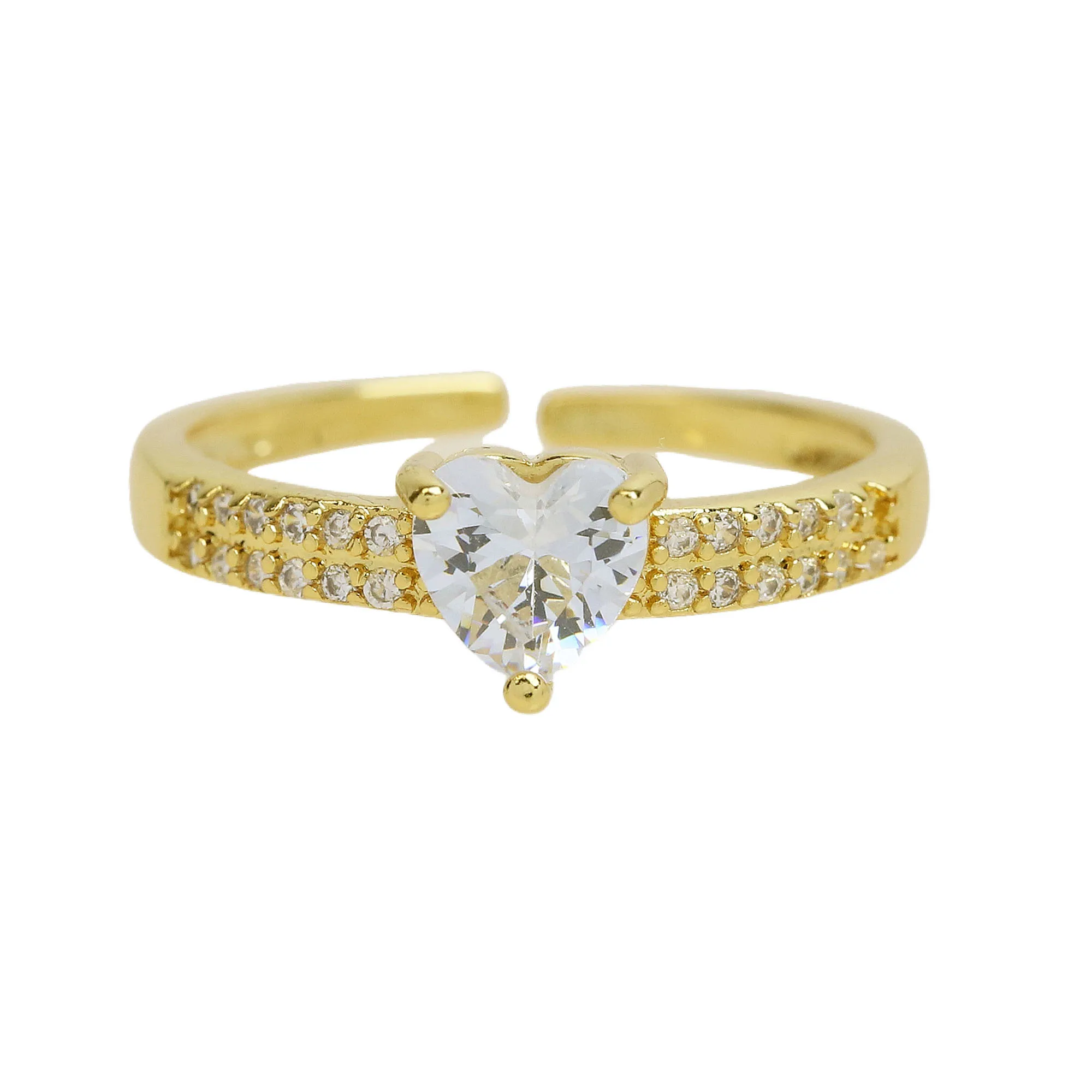 Wholesale Personality Custom Shine Brass Crystal Diamond Zircon Couple Ring Women Accessories Jewelry Gift