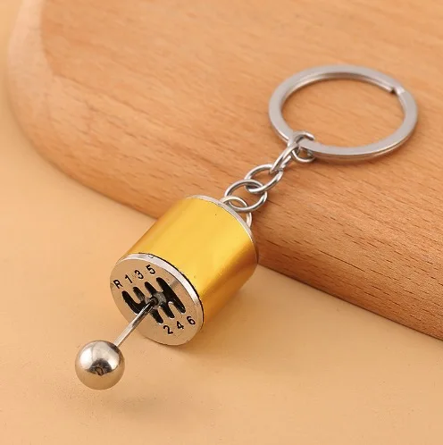 Hot Car Gear Box Keychain 6 Speed Manual Car-styling keyring Gear Knob Shift Gearbox Stick Gift Souvenir Metal key chain