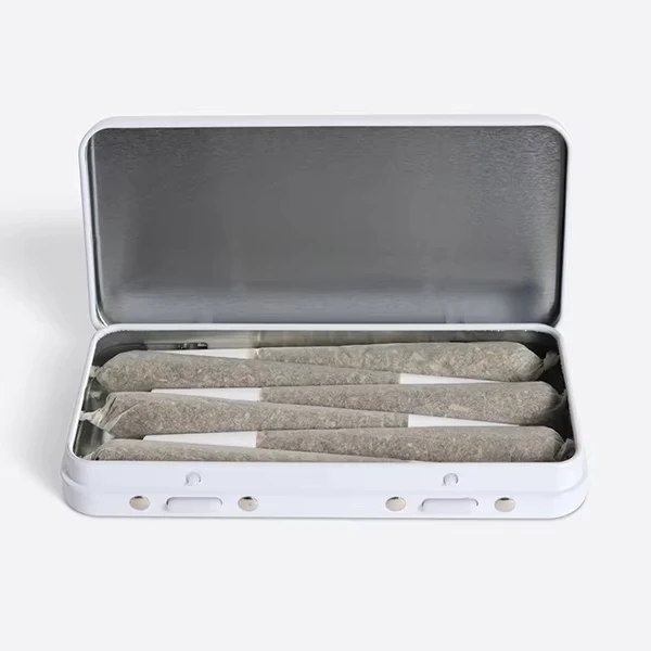 Pre Child Resistant Proof Tin 3.5 Can Button Roll Childproof Rectangle Metal Cr Tin Box Cone Packaging