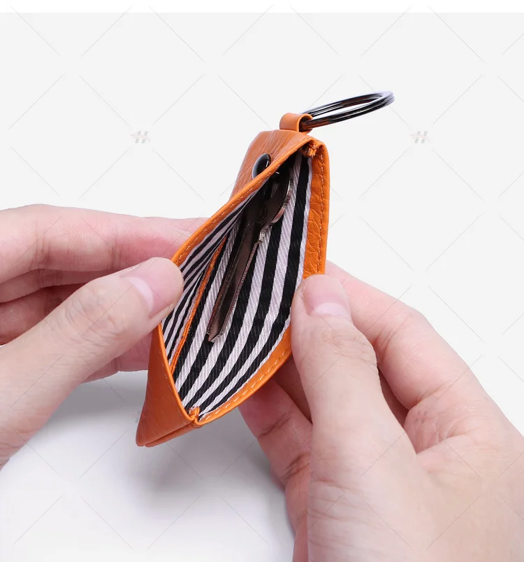 
2021 Key ring leather fashion gift promotion lady new design key holder keychain 