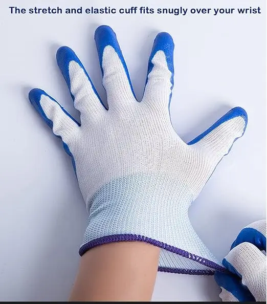 For Men and Women, Nylon Nitrile Gloves Impregnated with Rubber and Hanging Rubber Non-slip, Wear and Oil Resistant Gloves