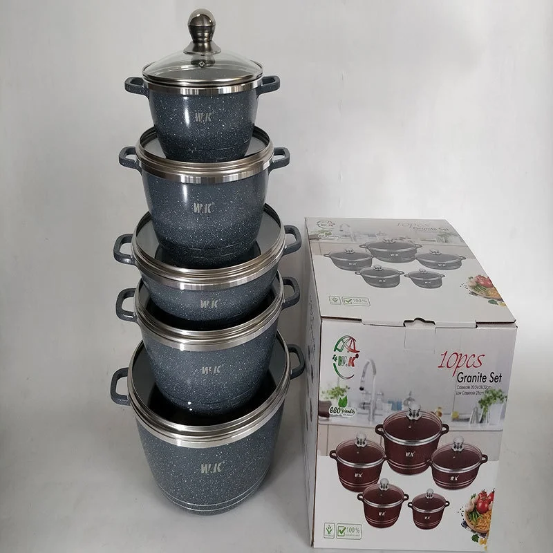Factory Direct 10pcs Sets Enamel Cast Iron Cookware Set Huge Cooking Pot Set Non-Stick Cookware