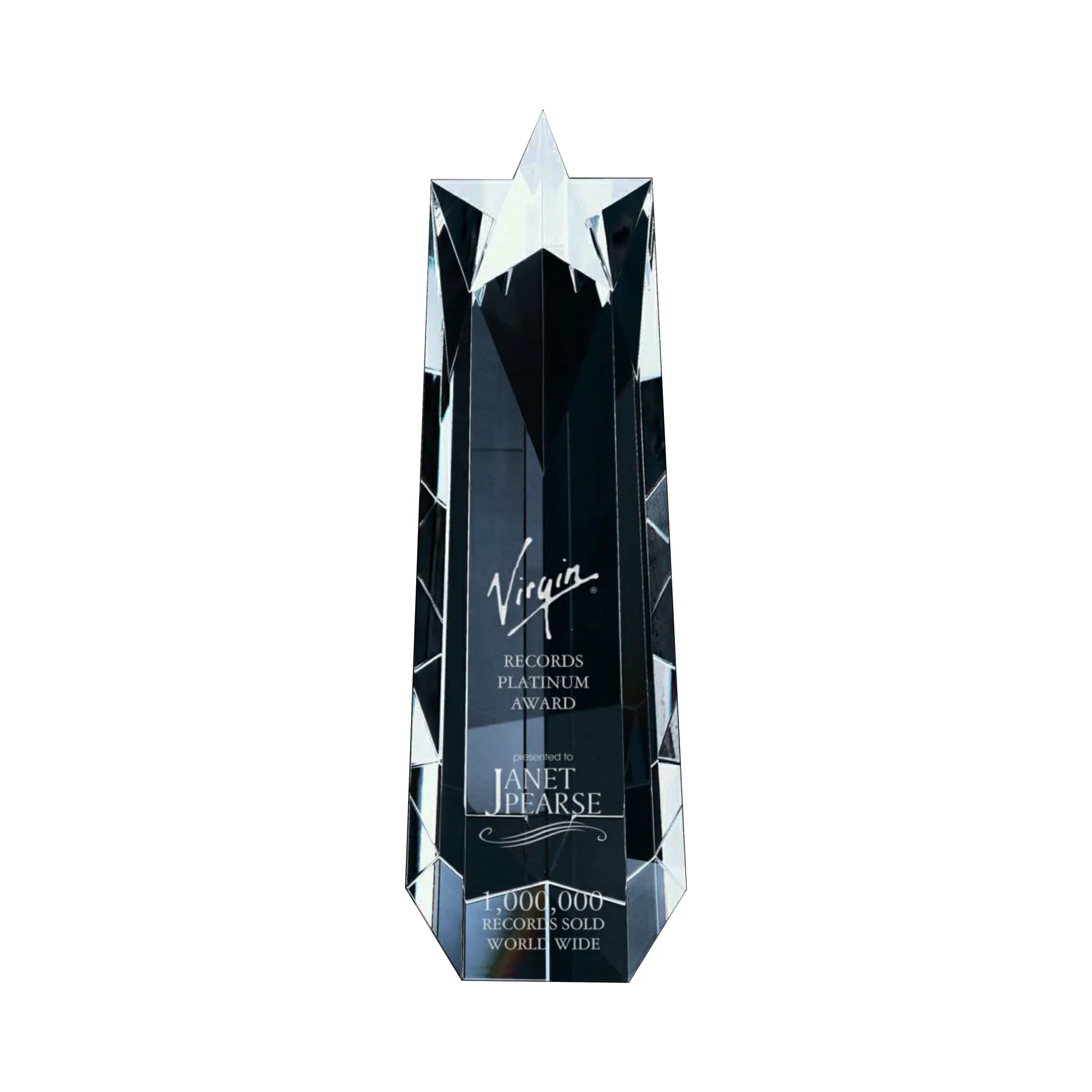 Оптовая продажа по индивидуальному заказу K9 чистый кристалл Polaris Хрустальная звезда награда Заказная лазерный 3D-логотип Хрустальное стекло награды