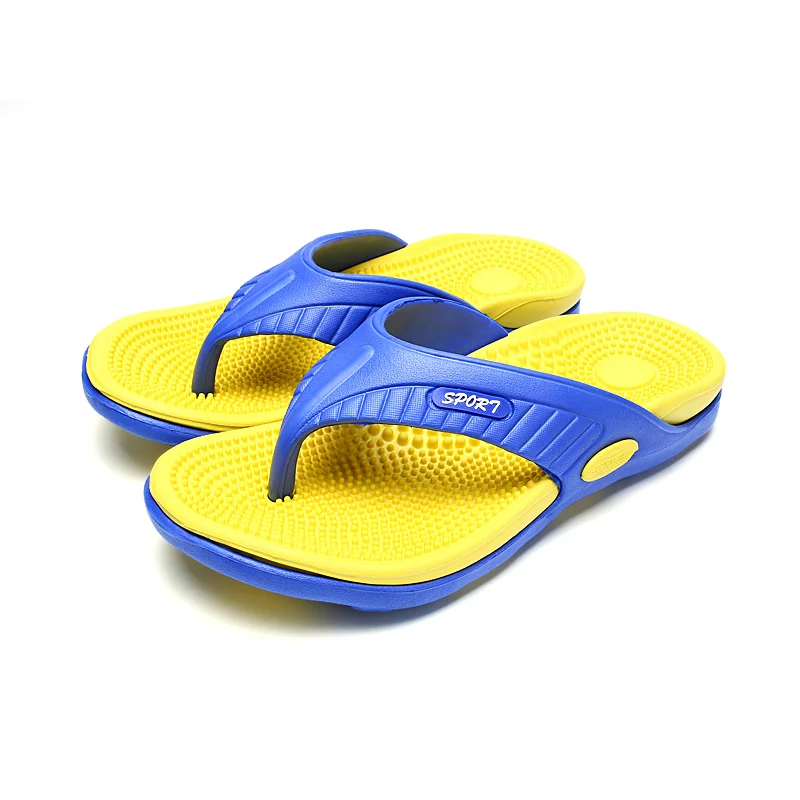 Wholesale Casual Men Slippers Summer Boys Rubber Slip-on Flip Flops  Charms Massage Sandals EVA Outdoor