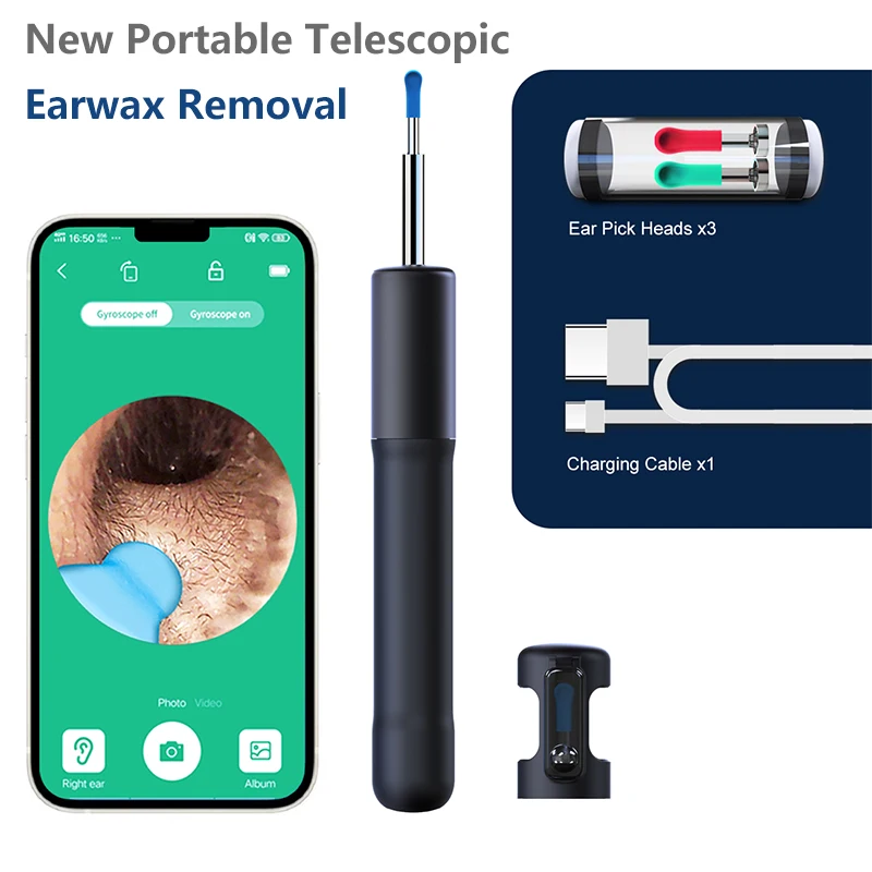 Factory Custom New Retractable Endoscope Otoscope Earwax Remover Ear Cleaner