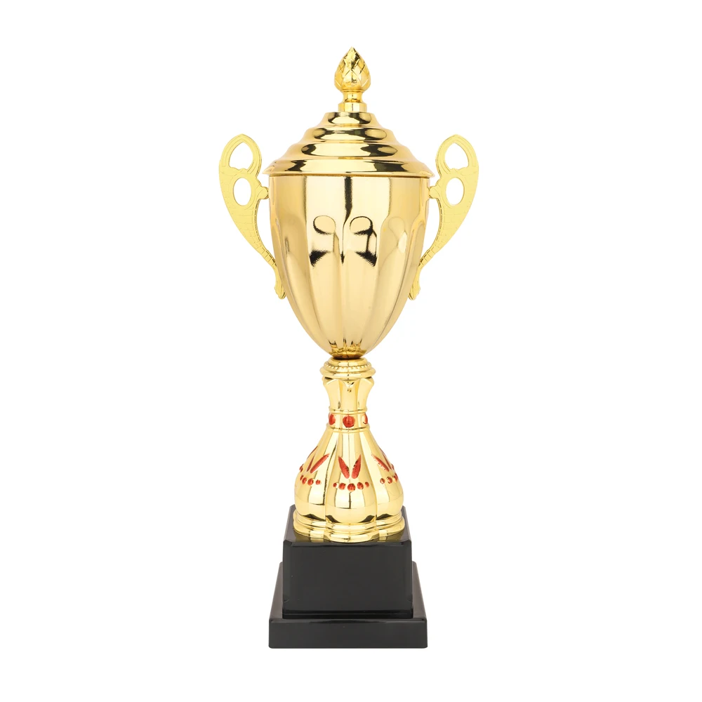 ELOR Special Styles Student Bodybuilding Small Cup Bicycle Gold Soccer Ball Trophy For Award With Pine Cone Lid