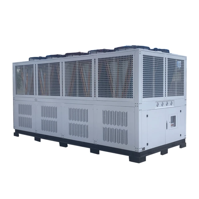60hp 168kw air cooled water chiller with screw or scroll compressor shell and tube evaporator