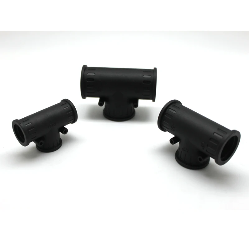 T type three ways plastic pipe rubber joint fitting
