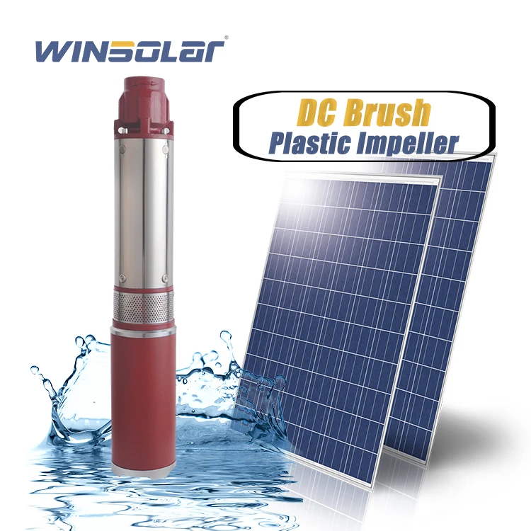 WINSOLAR Dc щетка высокого потока мини 48 вольт погружной 50 м большой солнечный насос для сельского хозяйства